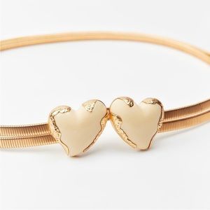ZARA METALLIC HEARTS STRECH BELT